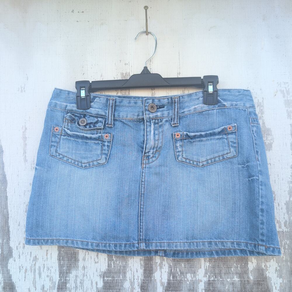 American Eagle Y2K Micro Mini Skirt Med Wash Indie Grunge Women's Med